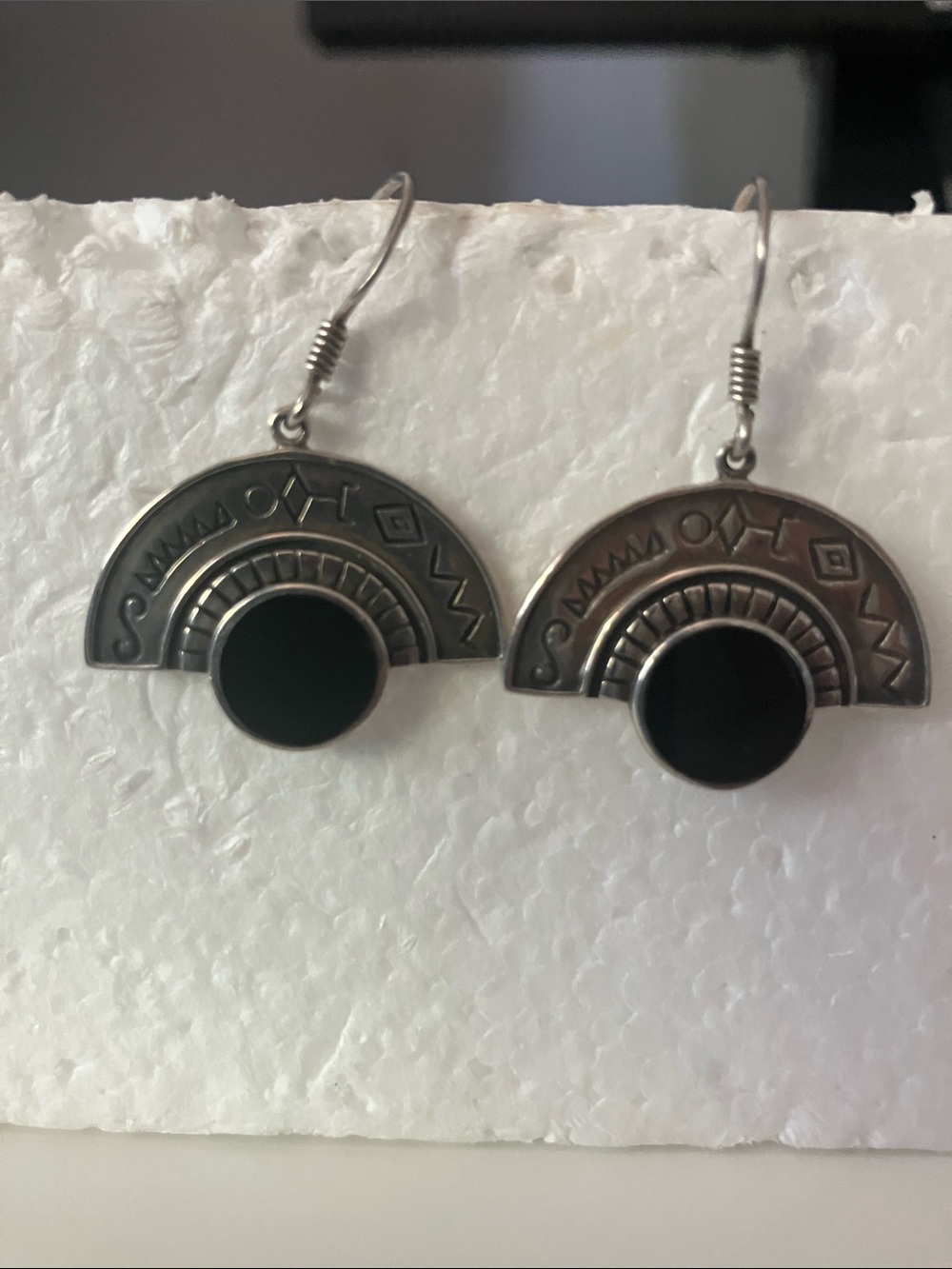 Boma Geometric Sterling Silver Black Onyx  Drop Earrings